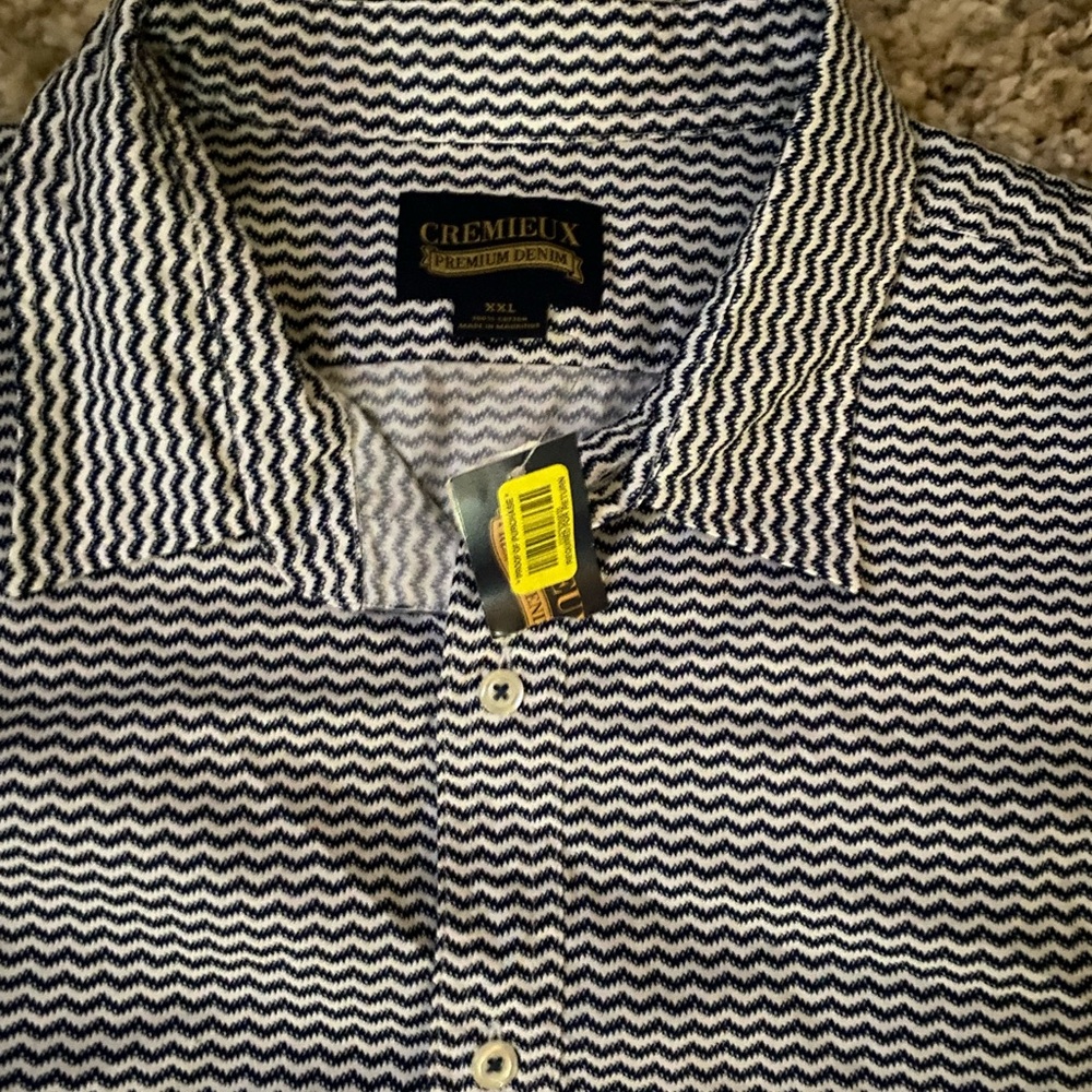Daniel Cremieux Navy and White Zigzag Shirt